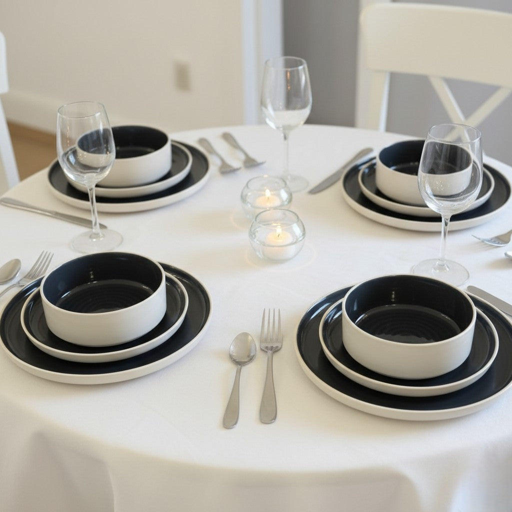 طقم عشاء برتغالي فاخر لعدد4  اشخاص ب (15  قطعة)